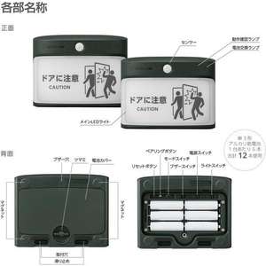 キングジム 扉につけるお知らせライト 無線屋外 カーキ FCG395W-TAL50-KH-イメージ7