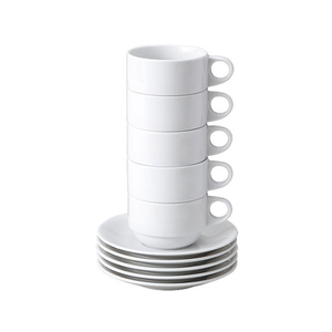 ピーアンドエス スタッキングコーヒー碗皿(5客入り) FC67555-11001-イメージ1