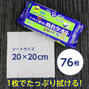 クレシア アクティ トイレに流せるぬれタオル 76枚 FCJ114T-80810-イメージ6