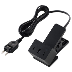 エレコム クリップ型AC充電器(67W/USB Type-C(TM)×2+USB-A×1) ブラック MPA-AC11867BK-イメージ1