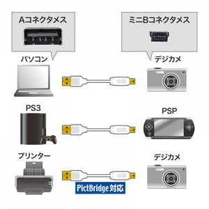 サンワサプライ 極細ミニUSBケーブル(1m) ホワイト KU-SLAMB510WK-イメージ2