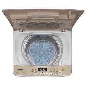 ハイセンス 7.5Kg全自動洗濯機 シャンパンゴールド/ホワイト HW-DG75C-イメージ5
