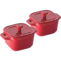 Zwilling ストウブ セラミック エクストラミニ スクエアココット 2個入 チェリー FC324LA-0547930