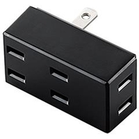 エレコム トリプルタップ(フロントタイプ・3個口) ブラック T-TR02-2300BK