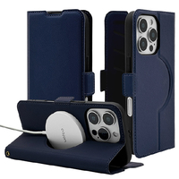 ラスタバナナ iPhone 16 Pro用手帳型ケース サイドマグネット MAGSAFE対応 ネイビー 8194IP461PBSMMNV