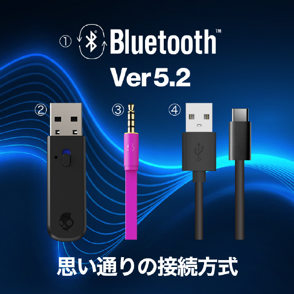 Skullcandy ゲーミングヘッドフォン PLYR BLACK S6PPY-P003 USB 別売り Type Bluetooth USBドングル