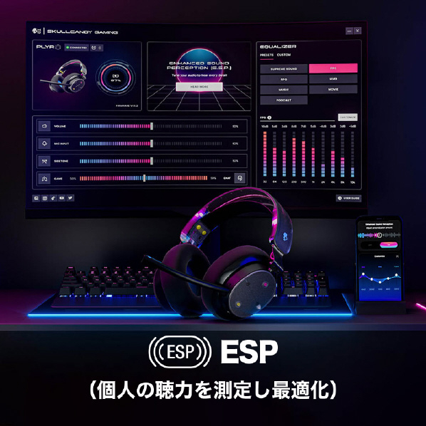 Skullcandy ゲーミングヘッドフォン PLYR BLACK S6PPY-P003 USB 別売り Type Bluetooth USBドングル