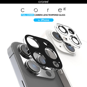 araree iPhone 14/iPhone 14 Plus用カメラ専用強化ガラスフィルム C-SUB CORE ブラック AR24679I14BK-イメージ2