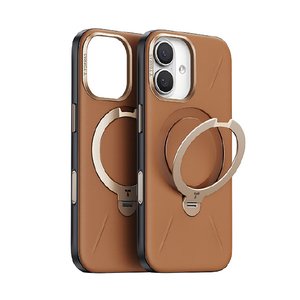 ＴＯＲＲＡＳ iPhone１７用 複合素材ＰＣ＋ＴＰＵケース ＴＯＲＲＡＳ ＯＳＴＡＮＤ Ｑ３ レザートーン ブラウン X00FX3072-イメージ1