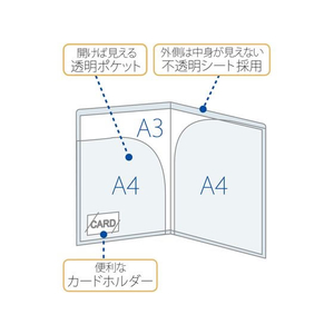プラス 2WAYホルダー A4(A3二つ折り) ブルー FL-116CH FCM1816-88741/FL-116CH-イメージ5