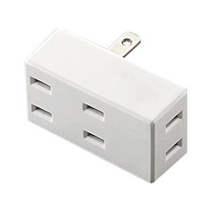 エレコム トリプルタップ(フロントタイプ・3個口) ホワイト T-TR02-2300WH エレコム トリプルタップ(フロントタイプ・3個口) ホワイト T-TR02-2300WH