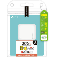 エアージェイ 【+ECO】PD20W対応 TYPE-C1ポート/USB2ポート AC充電器 ホワイト AKJ-E20WPD3 WH