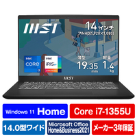 MSI ノートパソコン オリジナル Modern 14 C13M クラシックブラック MODERN-14-C13M-6037JP