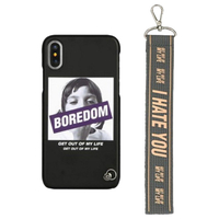Design Skin iPhone XS/X用ケース HAND STRAP CASE BOREDOM/I hate you DSK14680I58