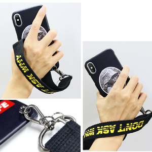 Design Skin iPhone XS/X用ケース HAND STRAP CASE BOREDOM/I hate you DSK14680I58-イメージ6