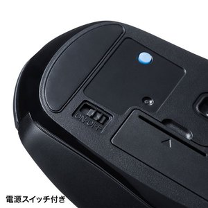 サンワサプライ 静音Bluetooth 5．0 ブルーLEDマウス ブラック MA-BTBL162BK-イメージ3