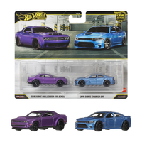 マテル JHW47 ホットウィール プレミアム2パック 2018 ダッジ チャレンジャー SRT デーモン / 2015 ダッジ チャージャー SRT HW2P18ﾄ15ﾀﾞﾂｼﾞﾁﾔﾚﾝｼﾞﾔSRT