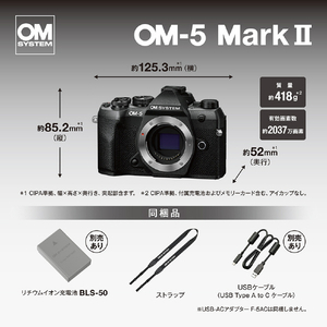 OM SYSTEM デジタル一眼カメラ・12-45mm F4．0 PROレンズキット OM-5 Mark II ブラック OM-5MARKII12-45MMKITBLK-イメージ4