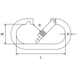 水本機械製作所 水本/ステンレス カラビナ(環無) 黒色塗装 線径10mm 長さ90mm 10環なし902136 FC602FJ-2021984-イメージ2