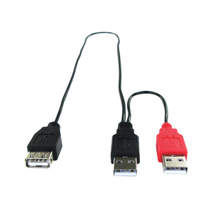 Groovy Y字型USB延長ケーブル 黒 GM-UH009Y-イメージ1