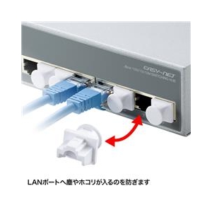 サンワサプライ RJ-45ダストカバー ホワイト ADT-RJDST2-イメージ2