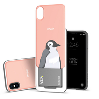 Design Skin iPhone XS/X用ケース SLIDER GRAPHIC ペンギン DSK14682I58