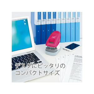 プラス 針なしホッチキス ペーパークリンチ卓上型 12枚とじ ピンク F594323-31212-イメージ5
