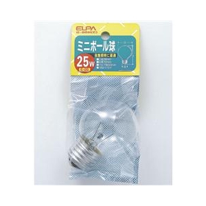エルパ ミニボール球 E26口金 25W クリア 1個入り G-80H(C)-イメージ1