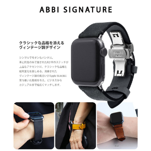 ABBI SIGNATURE Apple Watch用MARGOTイタリアンレザーバンド(49/46/45/44/42mm) ブラック ABS27683AW-イメージ7