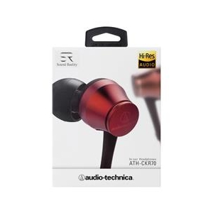 オーディオテクニカ ハイレゾ対応 密閉型インナーイヤーヘッドホン Sound Reality ブリリアントレッド ATH-CKR70 RD-イメージ2