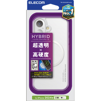 エレコム iPhone 16用ハイブリッドケース MAGKEEP ホワイト PM-A24AMAG02WH
