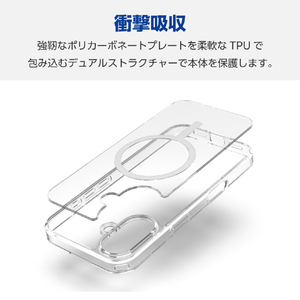 エレコム iPhone 16用ハイブリッドケース MAGKEEP ホワイト PM-A24AMAG02WH-イメージ5