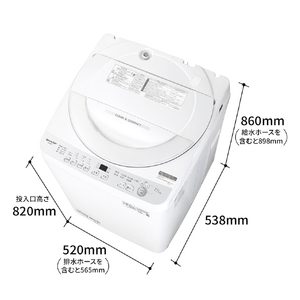 シャープ 7．0kg全自動洗濯機 シルバー系 ES-GE7J-S-イメージ2