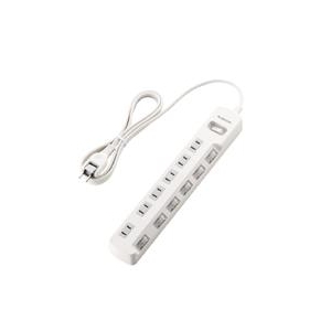 エレコム 一括&個別スイッチ付 省エネタップ(6個口・2.0m) ホワイト T-E7A-2620WH エレコム 一括&個別スイッチ付 省エネタップ(6個口・2.0m) ホワイト T-E7A-2620WH