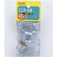 エルパ ミニボール球 E26口金 40W クリア 1個入り G-81H(C)