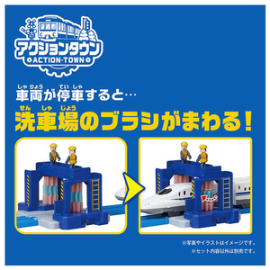 タカラトミー プラレール J-33 アクションタウン ぐるぐる洗車場 Pﾚ-ﾙJ33ｱｸｼﾖﾝﾀｳﾝｸﾞﾙｸﾞﾙｾﾝｼﾔ-イメージ3