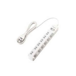 エレコム 一括&個別スイッチ付 省エネタップ(6個口・3．0m) ホワイト T-E7A-2630WH-イメージ1