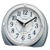リズム時計 フィットウェーブA439 電波置時計 RHYTHM 青メタリック色(白) 4RL439SR04