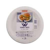 サンナップ サンナップホワイトペーパープレートM 22cm 5枚入 FC030PD-P2205SNP