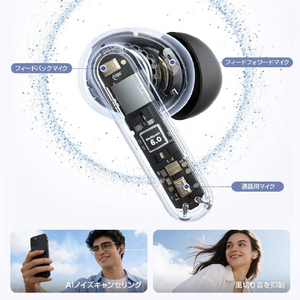 Haylou Flowbuds N50 ノイズキャンセリング完全ワイヤレスイヤホン White HL-HT02-WH-イメージ6