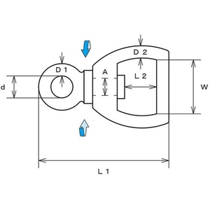 水本機械製作所 ステンレス スイベルベルトアイ 長さ53mm (1個入) 795553 FC604FH-1629684-イメージ2