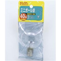 エルパ ミニボール球 E17口金 40W クリア 1個入り G-83H(C)