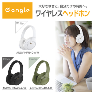 e angle ワイヤレスヘッドホン ブラック ANGV-HPN40-A-BK-イメージ6