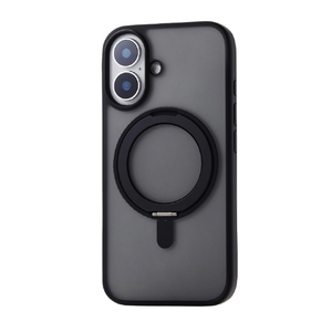 エレコム iPhone 16用ハイブリッドケース MAGKEEP スタンド ブラック PM-A24AMAGSTBK-イメージ2