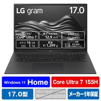LGエレクトロニクス ノートパソコン LG gram Pro オブシディアンブラック 17Z90SPMA78J
