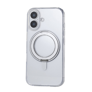 エレコム iPhone 16用ハイブリッドケース MAGKEEP スタンド グレー PM-A24AMAGSTGY-イメージ2