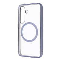 レイアウト Galaxy S25用Like standard MagSafe対応 マグネットアクセサリー対応 衝撃吸収 バンパー マット メタリック ハイブリッドケース ライトブルー RT-GS25MG3/LAM