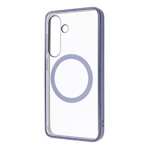 レイアウト Galaxy S25用Like standard MagSafe対応 マグネットアクセサリー対応 衝撃吸収 バンパー マット メタリック ハイブリッドケース ライトブルー RT-GS25MG3/LAM-イメージ1