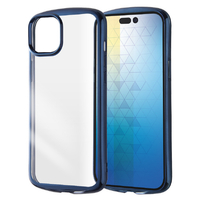 レイアウト iPhone 15 Plus/14 Plus用耐衝撃 TPUソフトケース METAMORU ブルー RT-P43TC13/AM
