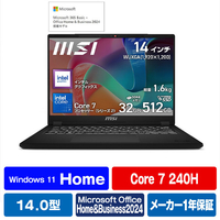 MSI ノートパソコン Modern 14 H D2RM クラシックブラック MODERN-14HD2RMG-5429JP